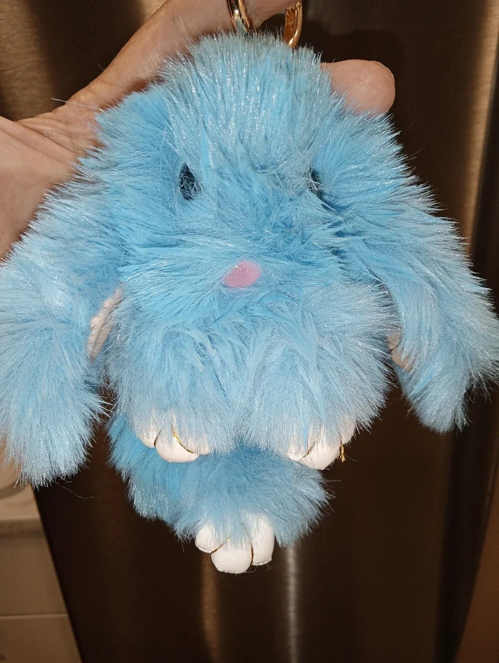 Blue Plush Bunny Keychain